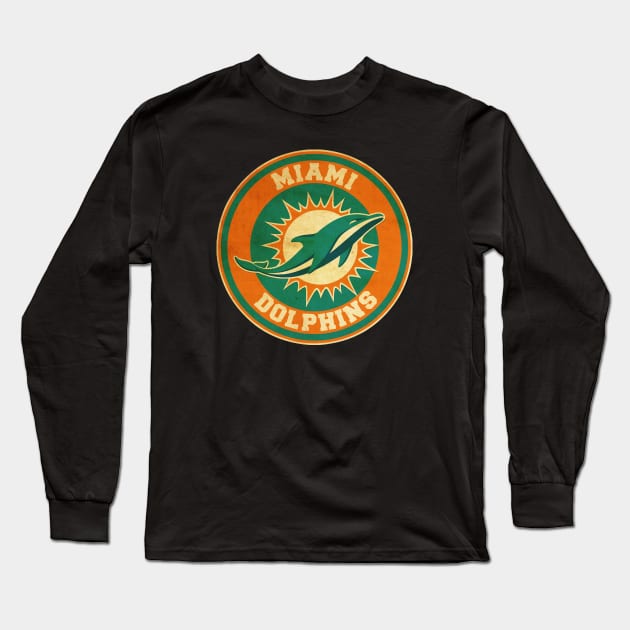 Vintage Miami Dolphins Long Sleeve T-Shirt by looksart